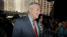 Conrad Black enters the Dirksen U.S. Courthouse in Chicago on Friday. (Terrence Antonio James/ Chicago Tribune)