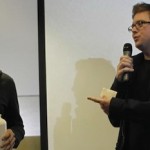 Twitter's co-founders Evan Williams (left) and Biz Stone at a conference in 2010. (Reuters)