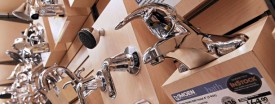 A Moen Single Handle Bath Faucet at a Home Depot in New York, July 27, 2007. Fortune Brands Inc. is the holding company for Moen faucets, among other products. (Andrew Burton/Bloomberg News)