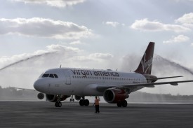 A Virgin America Airbus A319 airplane. (Charlotte Southern/Bloomberg)