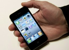 The Verizon version of the Apple iPhone is displayed on Jan. 11, 2011. (Don Emmert/AFP/Getty Images)