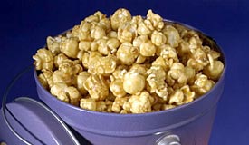 A tub of Garrett's caramel popcorn. (Garrett)